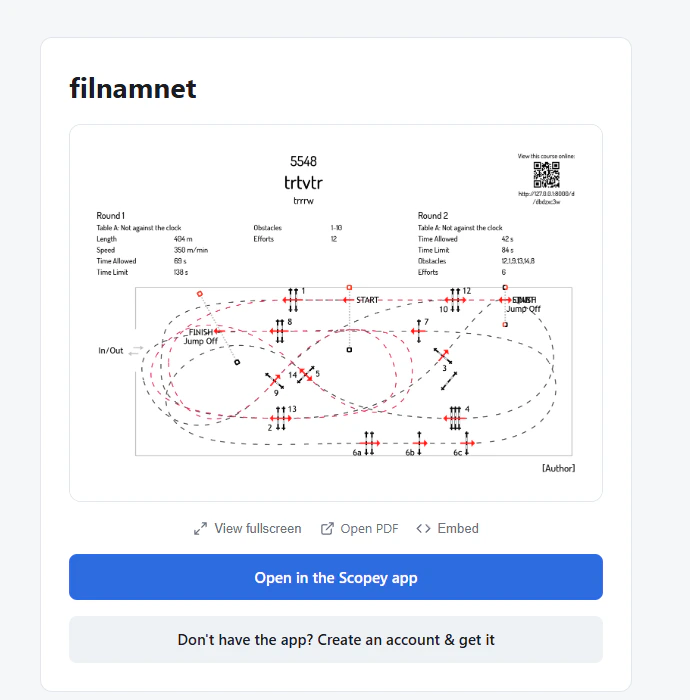 En delad banskiss öppnad i mobilens webbläsare